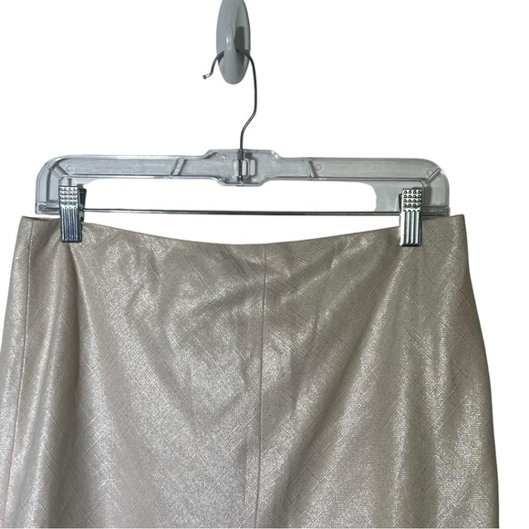 Anne Klein Suit Metallic Beige Textured Skirt Size 6 - Picture 5 of 12
